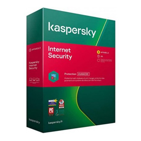 KASPERSKY INTERNET SECURITY 2020 1AN 3 POSTES